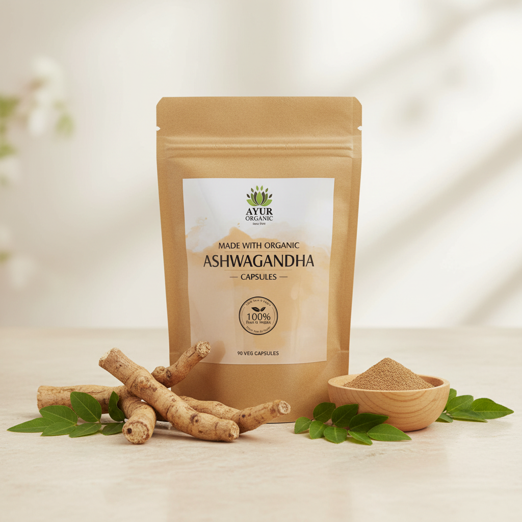Ashwagandha Capsules Organic 90 – organic adaptogenic capsules for stress relief and vitality