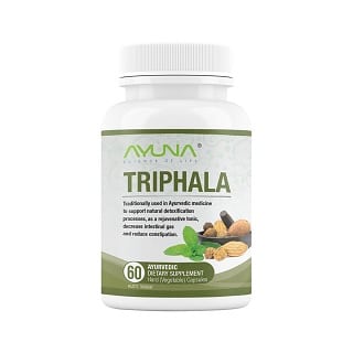 Ayuna Triphala 60 Vegetable Capsules – Organic Ayurvedic Digestive & Detox Supplement