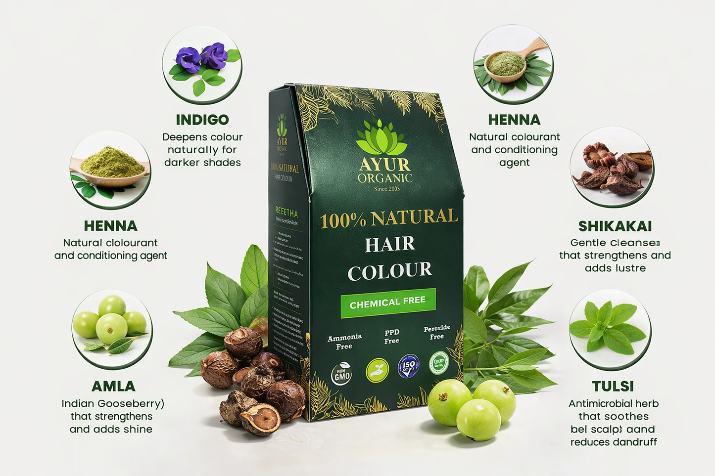Natural Henna Hair Colour | Light Brown