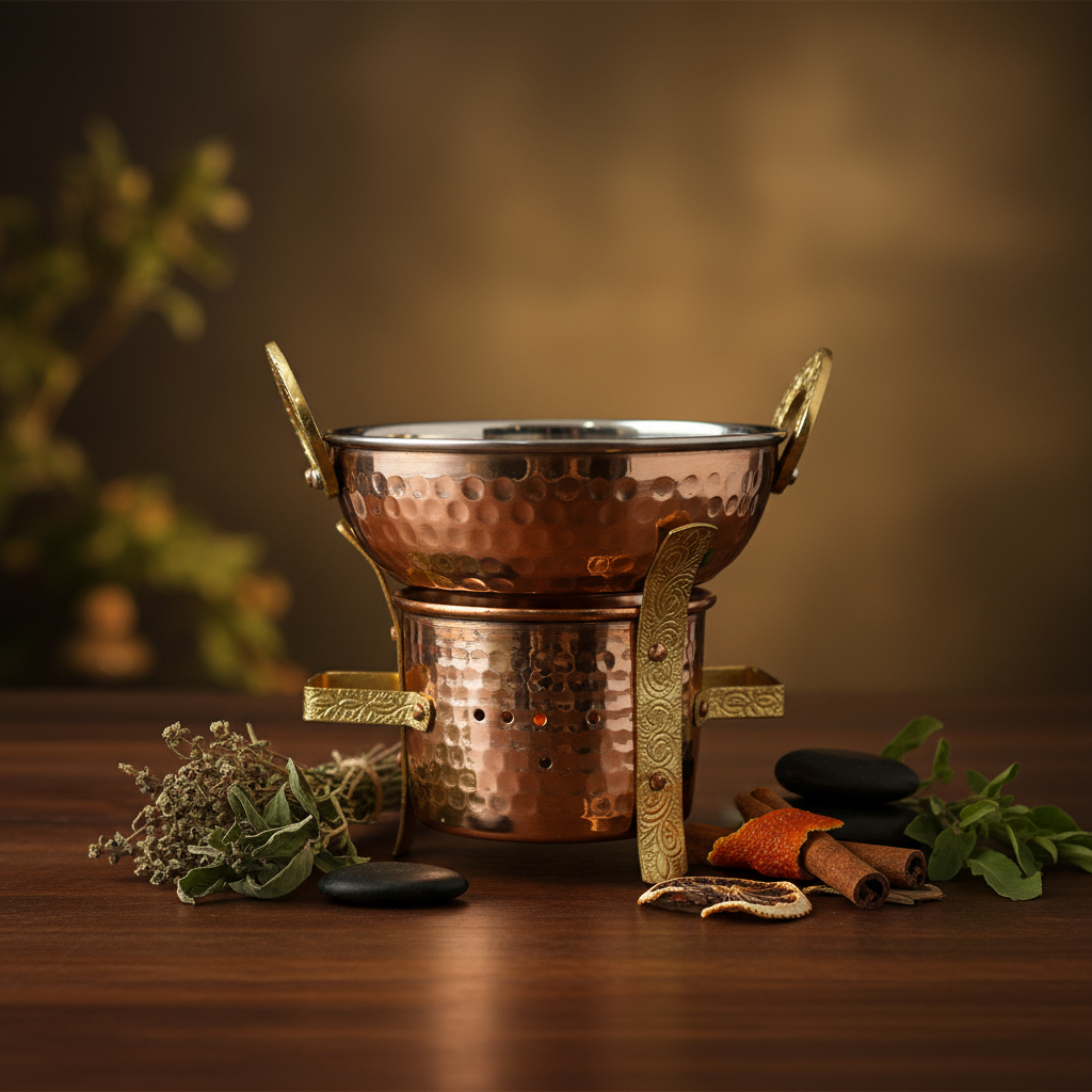 Copper Oil Warmer – traditional copper aromatherapy warmer for essential oils