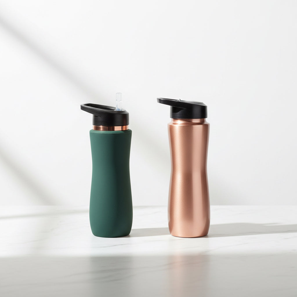 Pure copper water bottle for Ayurvedic hydration, naturally purifying water and supporting digestive wellness