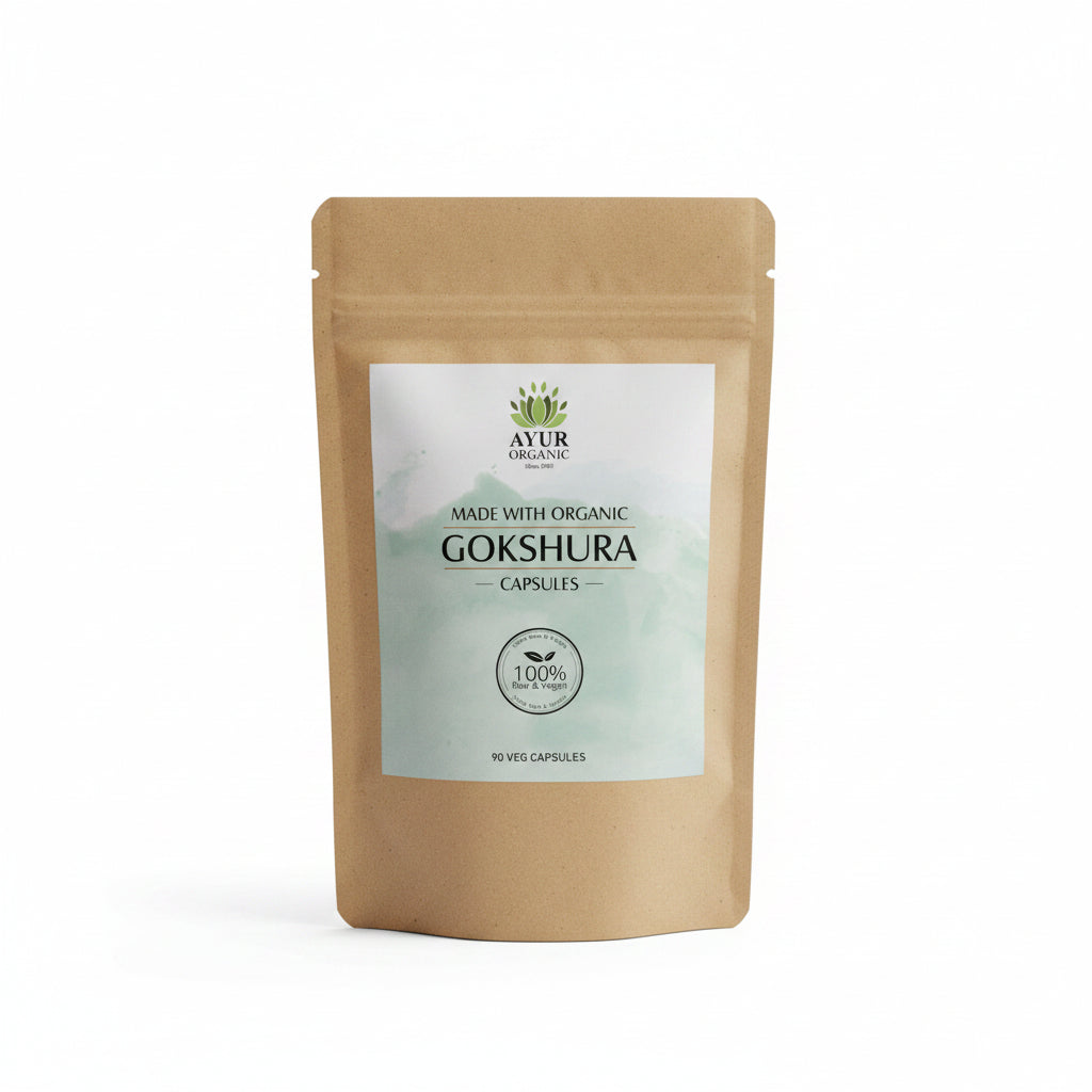 Gokshura Powder Capsules Organic – organic Ayurvedic supplement for vitality and kidney support