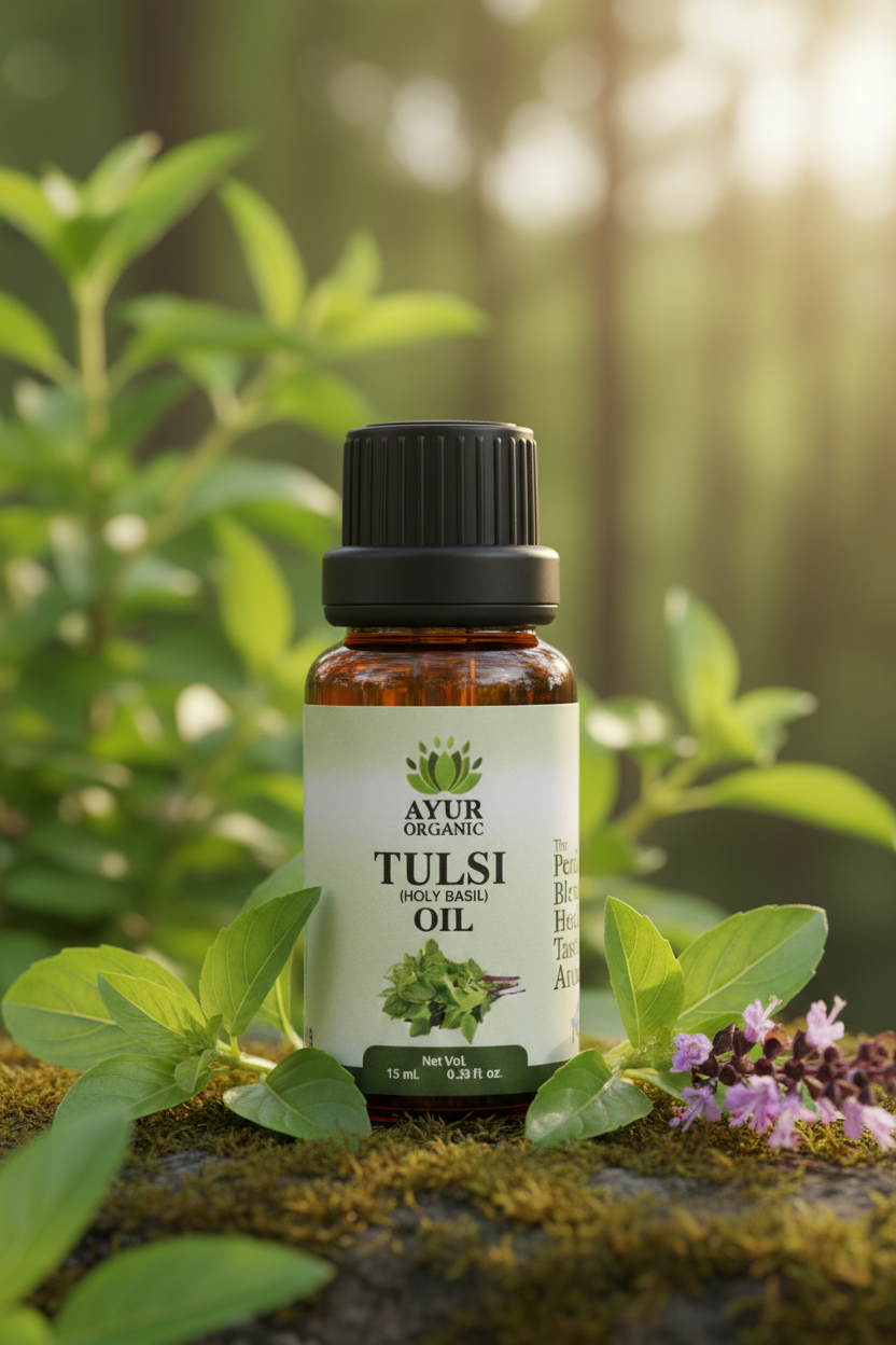 Tulsi Essential Oil Organic – purifying essential oil for clarity and immunity