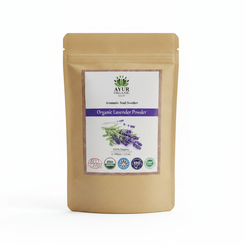 Lavender Powder Organic 100gm β aromatic herbal powder for skincare and relaxation