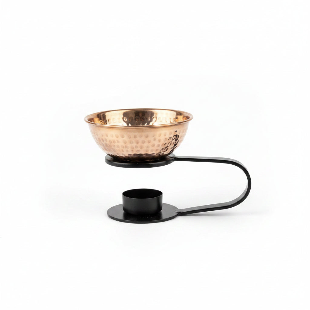 Oil Warmer Iron Copper – dual‑metal aromatherapy oil warmer for diffusing essential oils