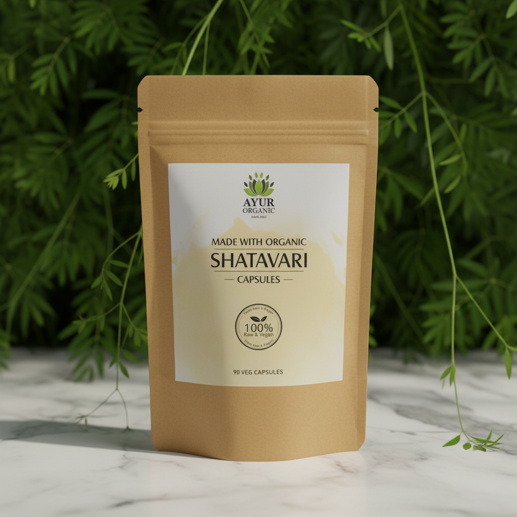 Ayur Organic Shatavari Capsules – Certified Organic Ayurvedic Supplement for Women's Health