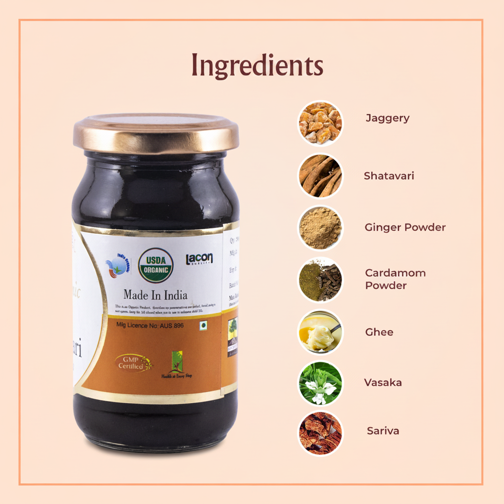 Shatavari Jam Organic 250gm – nourishing Ayurvedic jam for women’s wellness and vitality