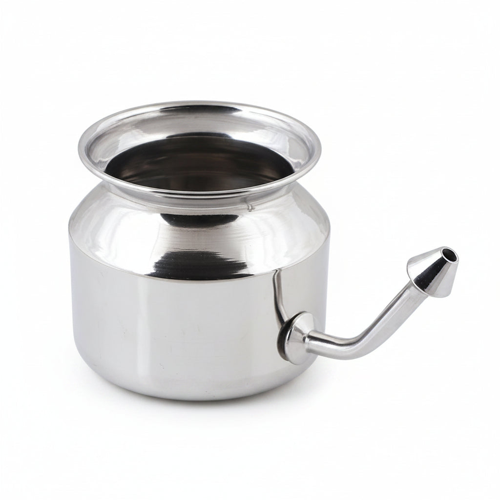 Netipot Stainless Steel – durable stainless steel neti pot for nasal cleansing