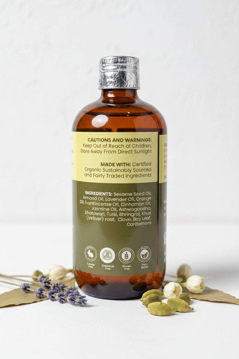Vata Massage Oil Organic 200ml – warming Ayurvedic oil for grounding and relaxation