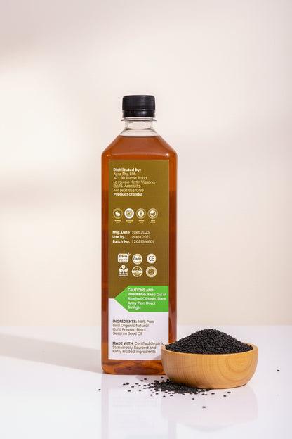 Ayur Organic Black Sesame Seed Oil – Certified Organic Ayurvedic Oil for Scalp and Joint Care