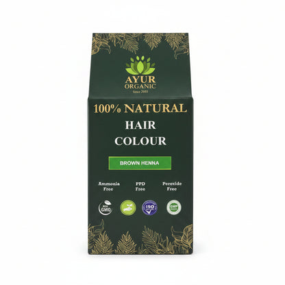 Natural Henna Hair Colour Brown – Chemical Free Herbal Hair Dye | Ayur Organic