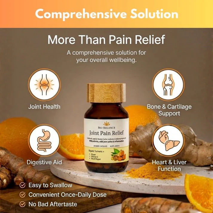 Joint Pain Relief -Organic Turmeric, Black Pepper, Ginger, Vitamin C