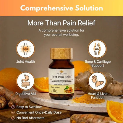 Joint Pain Relief -Organic Turmeric, Black Pepper, Ginger, Vitamin C