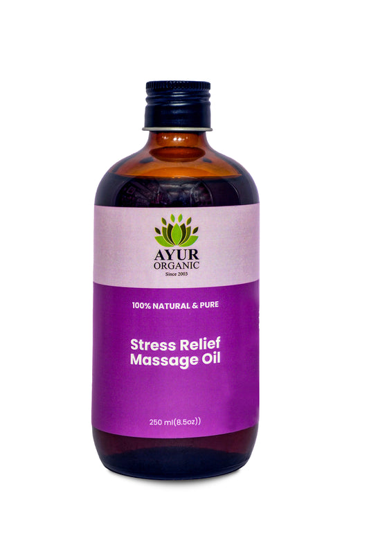 Stress Relief Massage Oil 250ml Glass bottle
