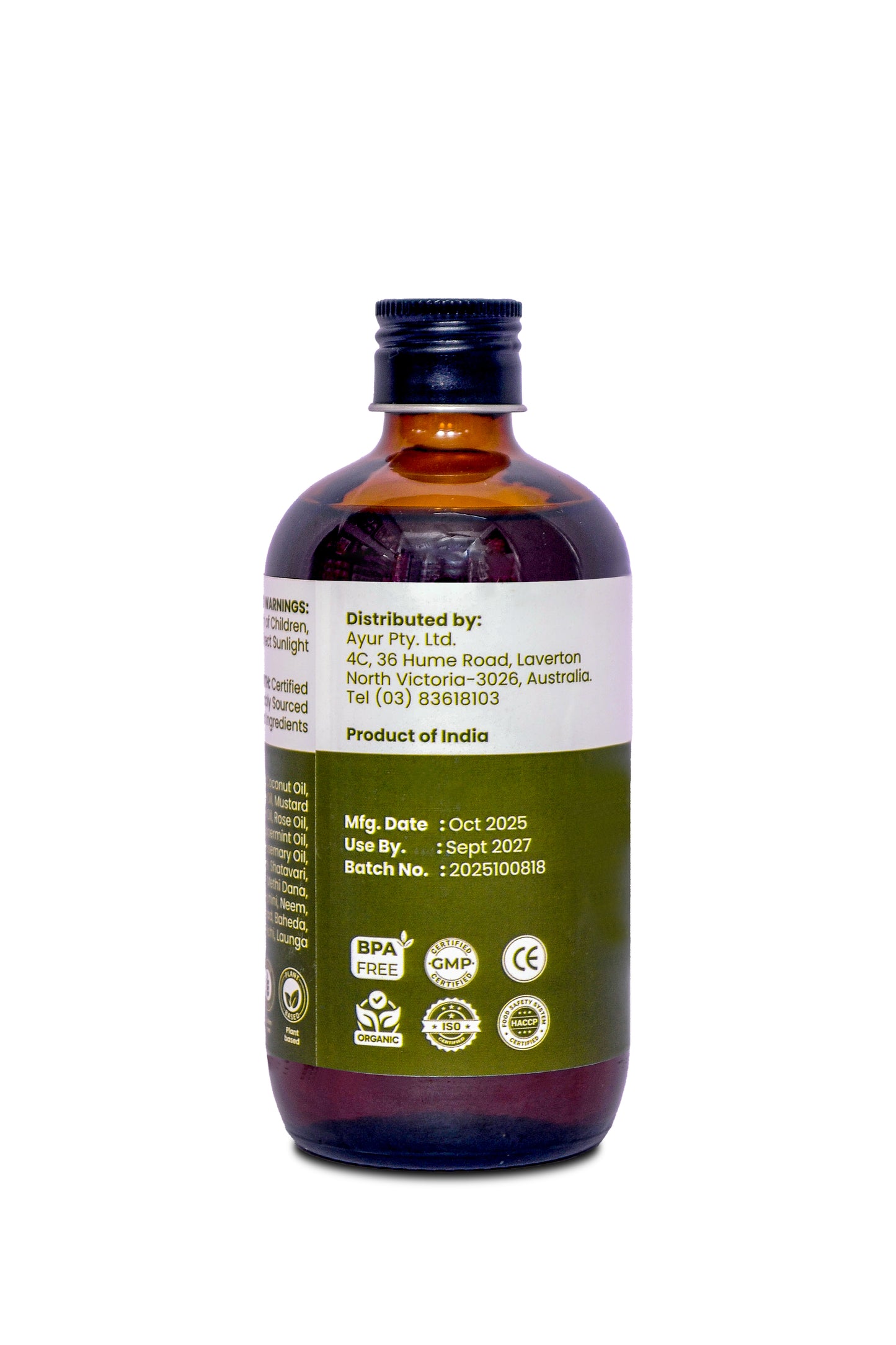 Head Massage Oil 250ml Glass Bottle