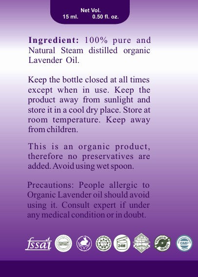 Lavender Essential Oil Organic | 15 ml
