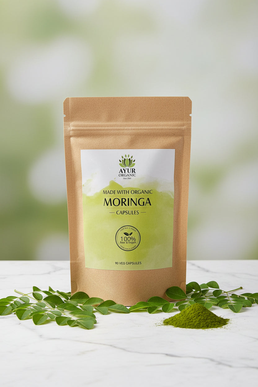 Moringa Powder in Veg Capsules Organic – organic nutrient‑rich supplement for energy