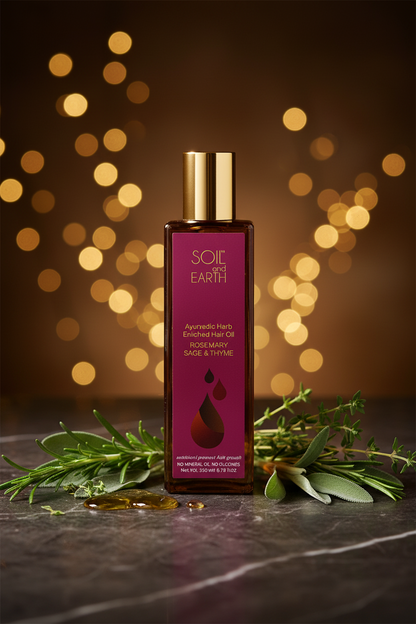Hair Oil Rosemary Sage Thyme – herbal hair oil for scalp stimulation and growth
