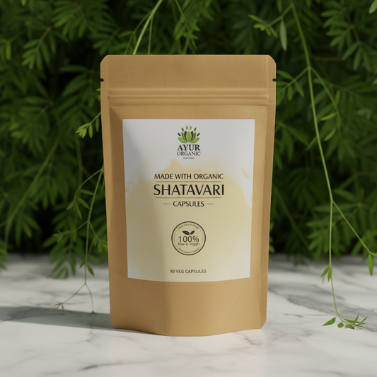 Ayur Organic Shatavari Capsules – Certified Organic Ayurvedic Supplement for Women's Health

