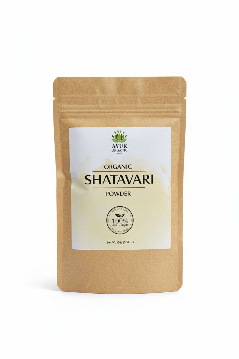 Ayur Organic Shatavari Root Powder – Organic Supplement for Fertility, Lactation and Vitality.