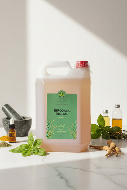 Shirodhara Oil Organic 5Ltr – traditional Ayurvedic oil for calming shirodhara therapy