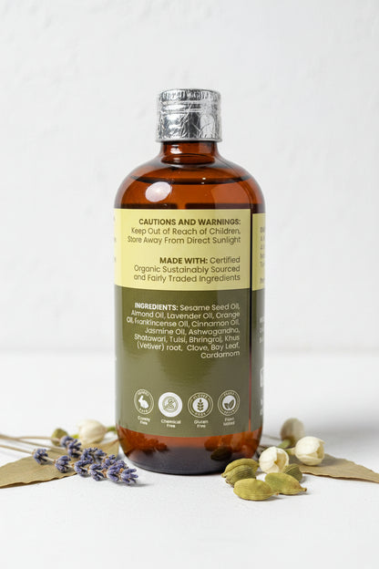 Vata Massage Oil Organic 200ml – warming Ayurvedic oil for grounding and relaxation