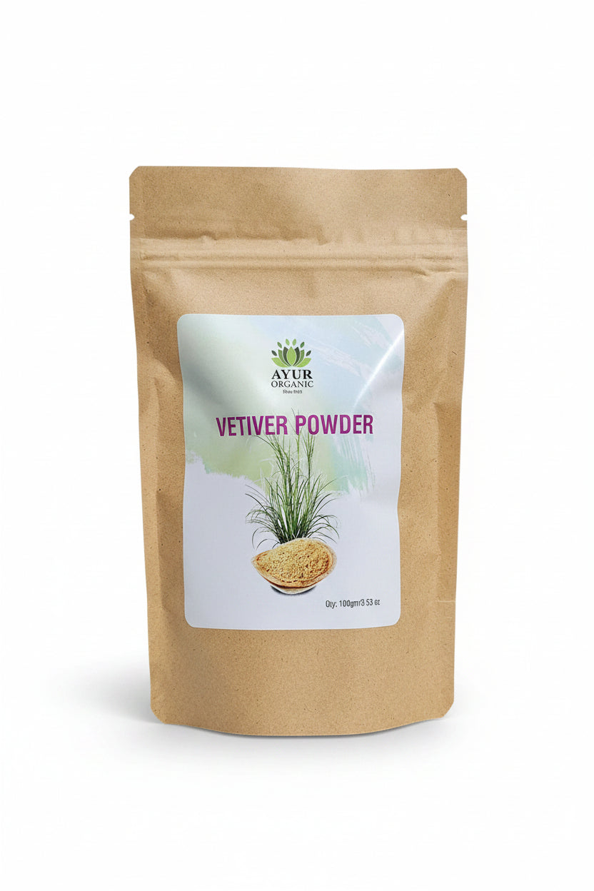 Organic Vetiver Powder – Cooling Ayurvedic Herb for Skin & Wellness