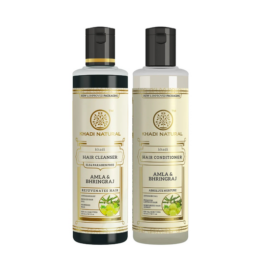 Khadi Natural Amla and Bhringraj Hair Cleanser and Conditioner Combo enriched with Amla and Bhringraj