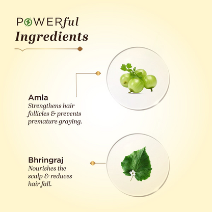Amla and Bhringraj extracts in Khadi Natural hair care for nourishing the scalp and supporting natural hair shine