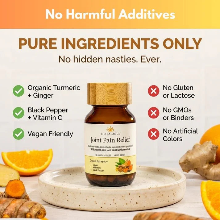 Joint Pain Relief -Organic Turmeric, Black Pepper, Ginger, Vitamin C